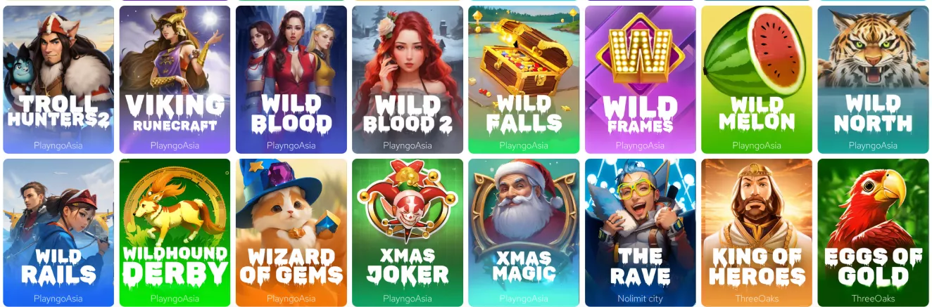 Wide variety of slot games at Valor Casino