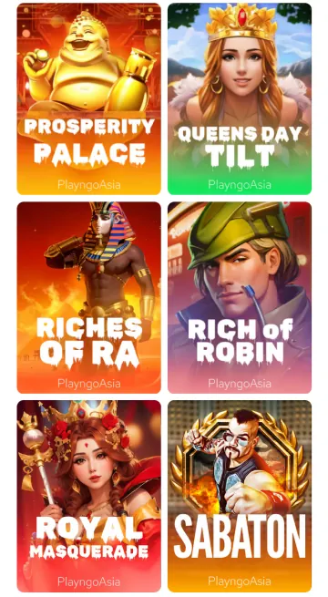 Popular Valor Casino slot games like Prosperity Palace and Riches of Ra